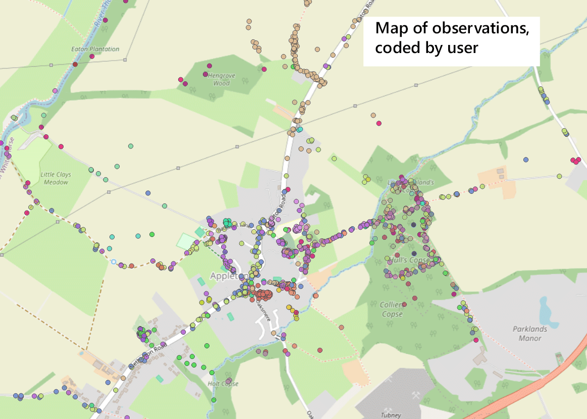 map of observations