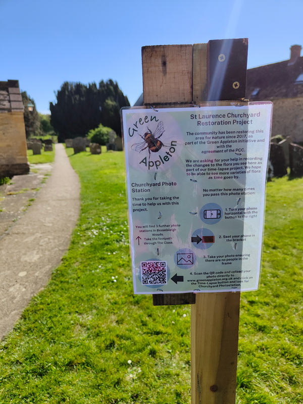 photo station in the churchyard