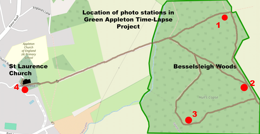 map of photo stations in timelapse project